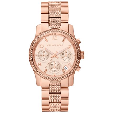 michael kors women rose gold watch with mk logo|Michael Kors 251408.